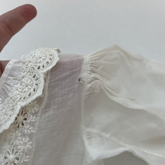 Antique Victorian Elegant Embroidered Eyelet Lace Christening Baby Gown Dress - Picture 10 of 10